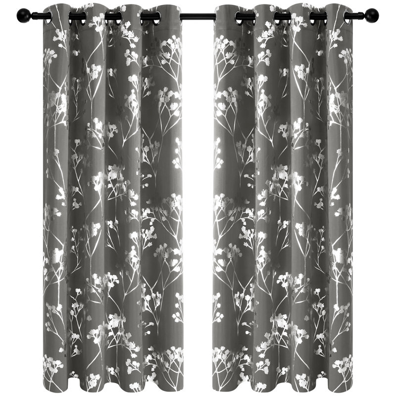 Caitlyn Blackout Curtain Pair, 66cm Width x 183cm Drop, Light Grey