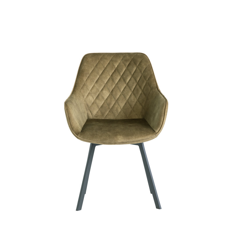 45cm H Velvet Upholstered Side Chair, Green