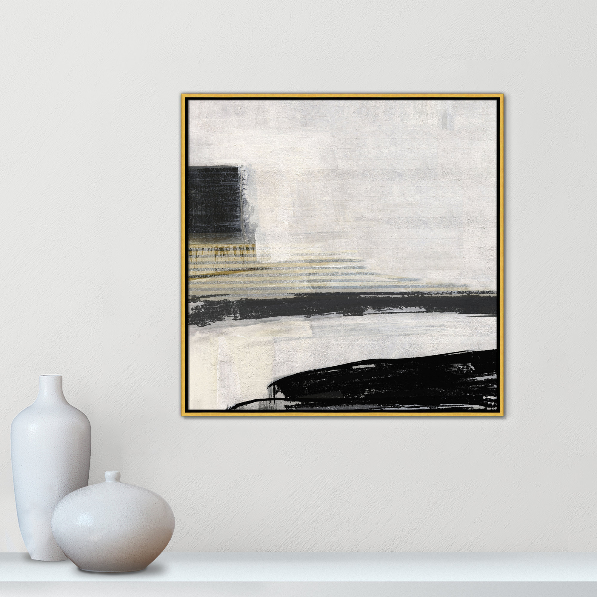 La Bande I Print by Sally Swatland, Gold, 31.5" H x 31.5" W