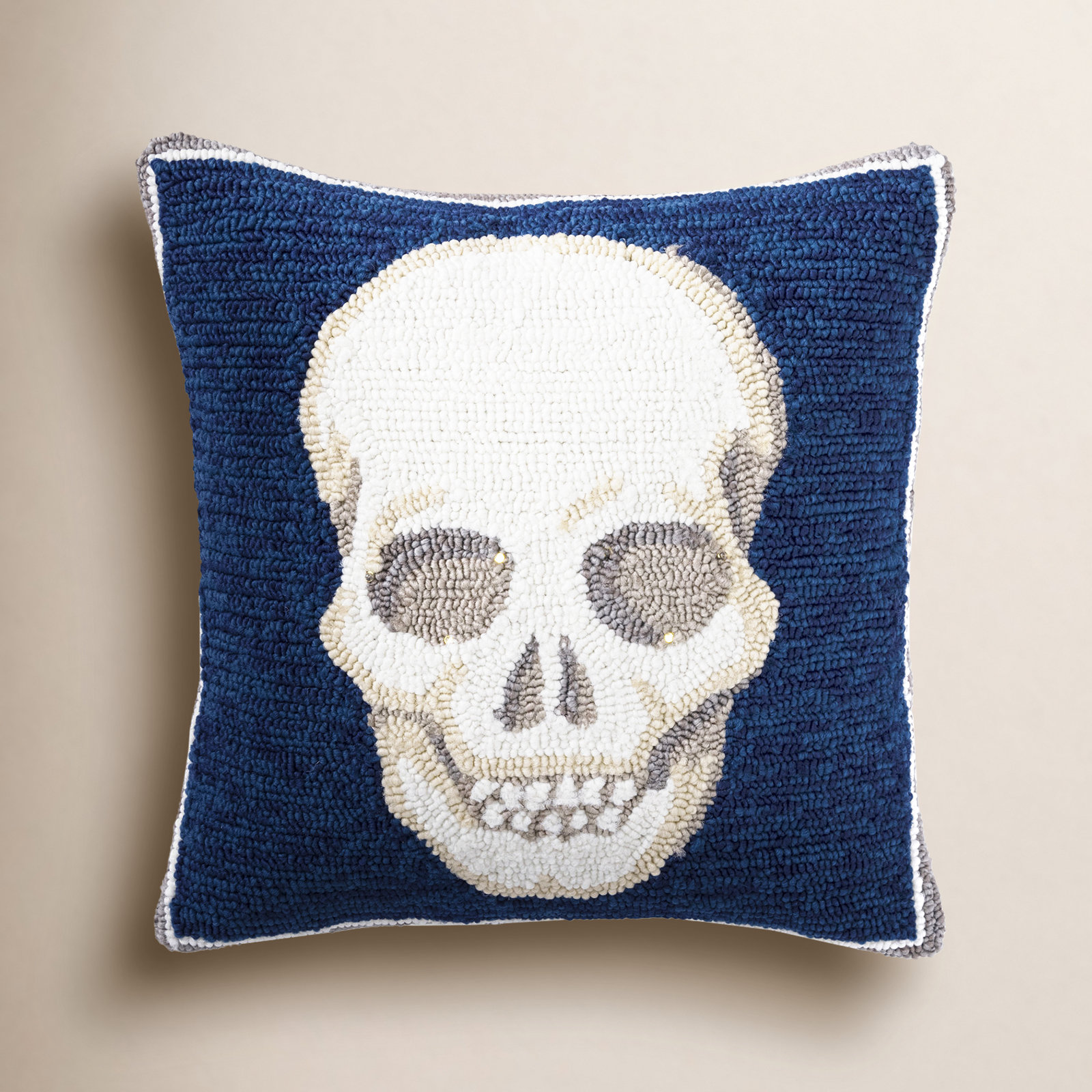 Embroidered Indoor/Outdoor Throw Pillow
