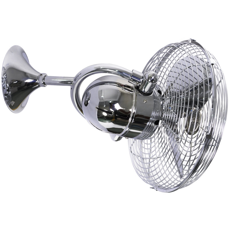 13" Oscillating Wall Mounted Fan, Polished Chrome
