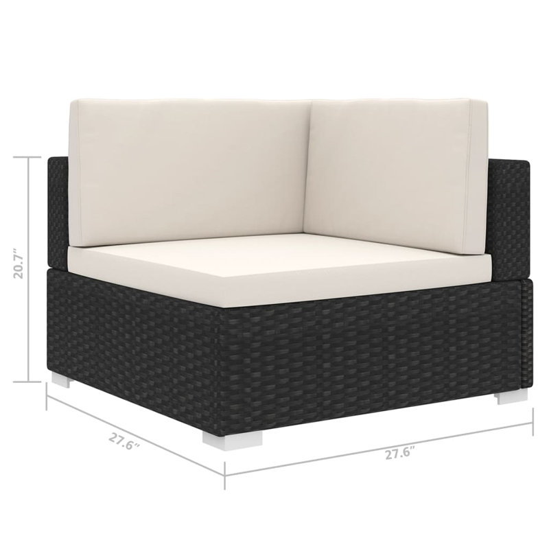 Elvane Patio Chair with Cushions, White, Black