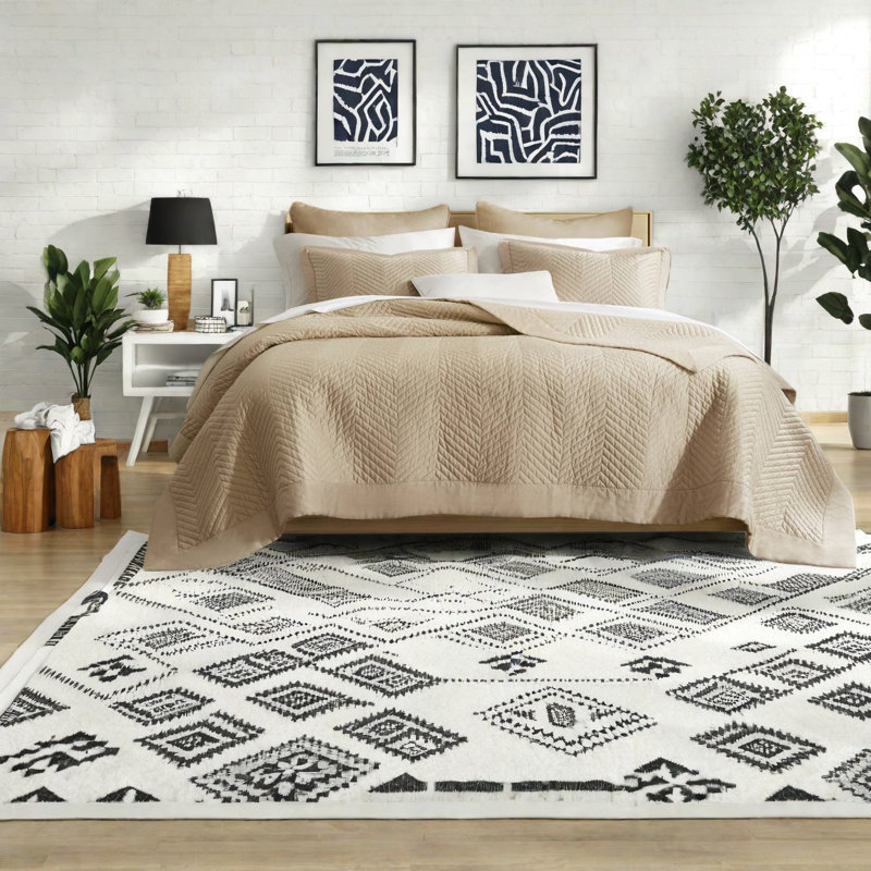 Ensemble de courtepointe moderne en coton respirant pour grand lit