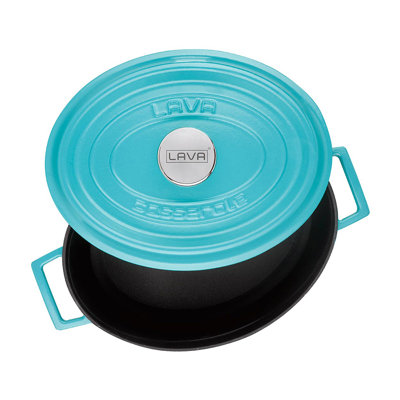 Casserole en fonte émaillée lave 5 pte Oval Spring Series avec couvercle tendance