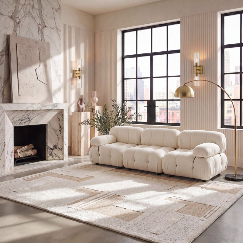 Laine touffetée à la main Glamour Rayonne / viscose Tapis d'intérieur en coton, Rectangle 8 pi 0 po x 10 pi 0 po