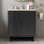 Ensemble de meuble-lavabo 30 po avec lavabo en résine, armoire en bois massif avec portes à fermeture en douceur, pieds en bois massif, rangement sous le comptoir, trou de robinet simple, style transitionnel pour petite salle de bain-1576985196