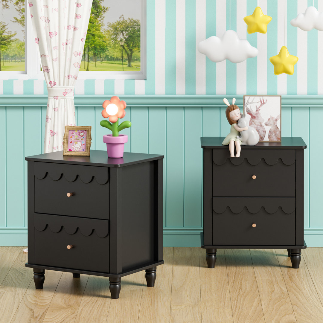 Dorlan 19.7“W Cute Cloud shape Nightstand (Set of 2) Charlton Home® 