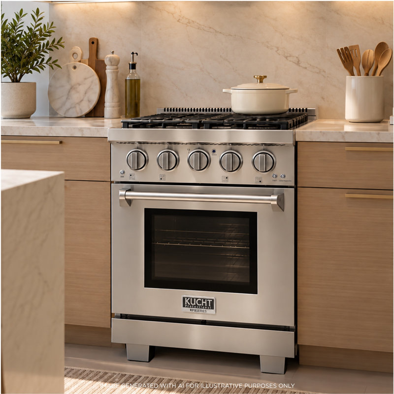24 in. 2.5 cu. ft. Propane Gas Range and Convection Oven in Stainless Steel with True Simmer Burners, Liquid Propane