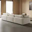 Canapé modulaire en velours crème et blanc