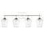 Meuble-lavabo 4 lumières 32 po en nickel poli avec verre transparent.-426494992