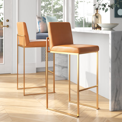 Rakowski Upholstered Counter Stool with Metal Frame