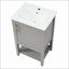 Meuble-lavabo de salle de bain avec lavabo, armoire de salle de bain avec porte à fermeture douce, support de rangement et tablette ouverte