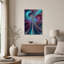 Tableau sur toile à motif fractal tourbillonnant turquoise et violet-468369656