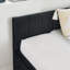 Structure de lit double capitonnée pleine grandeur avec deux tiroirs, structure de canapé-lit avec dossier confortable et accoudoirs, velours, noir (79,5 po x 58 po x 25 po)-1075430532