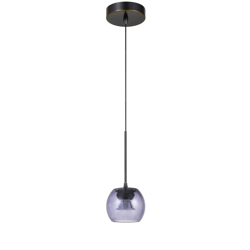 Suspension DEL Ithaca 8 W 3000 K à intensité variable, en verre fumé, 700 lumens, IRC 90, Bleu, Bleu