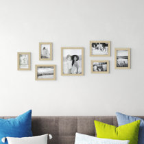 Drennon 7 Pieces Gallery Wall Frame with Glass Front, Hanging or Tabletop Display Wayfair Basics Color: Gold