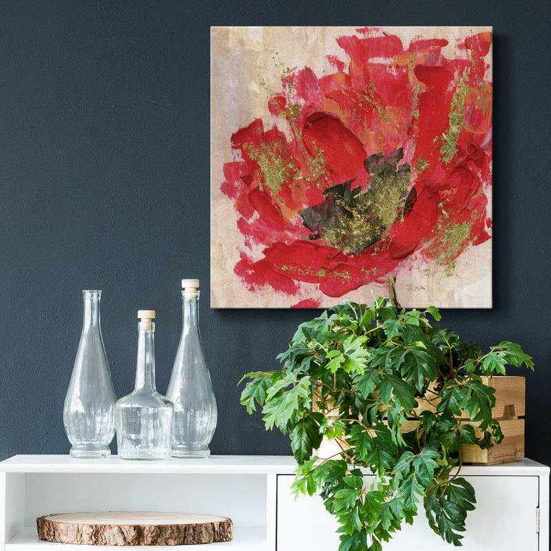 Red Infusion II - reproduction d'art sur toile tendue, H 10 po x l 10 po x P 1,5 po