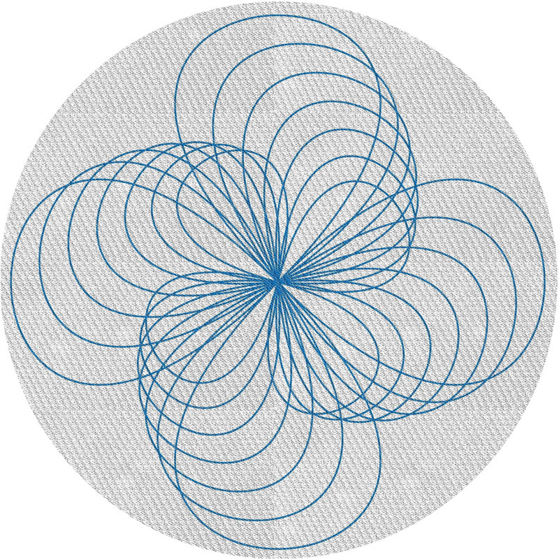 Tapis de zone bleue à motifs, Rond 4 pi