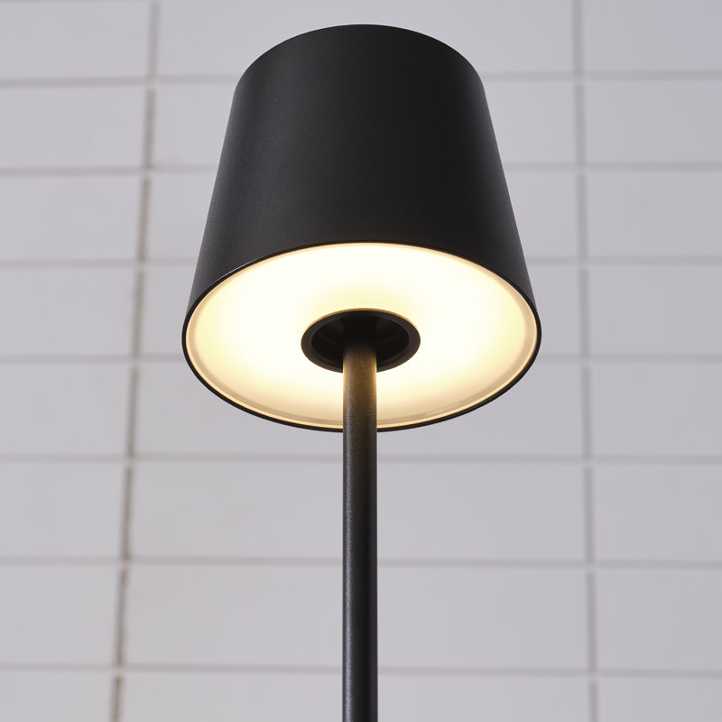 Nevis Short Accent Rechargeable Table Lamp, Black