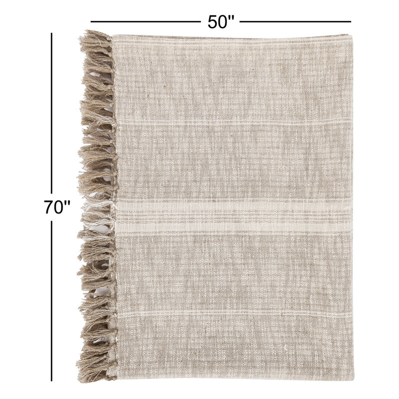 Godin Ria Woven Throw, Natural/Ivory