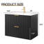 Meuble-lavabo mural moderne noir de 30 pouces avec 2 tiroirs