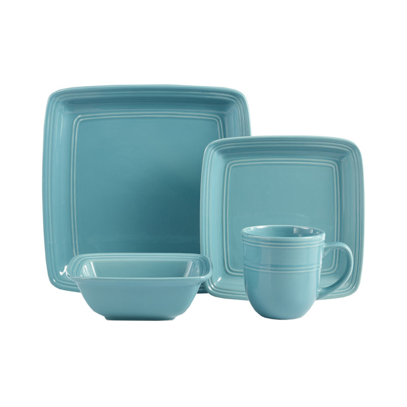 Service de table 16 pièces, service pour 4 Vernice, Turquoise