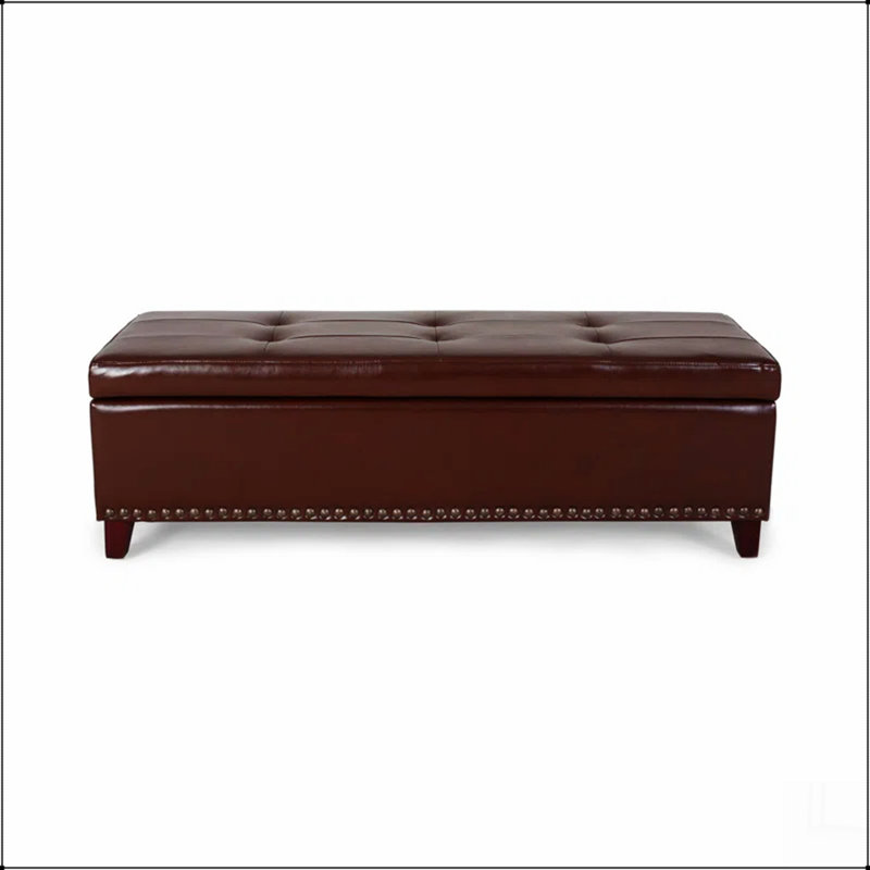 Ottoman with Storage, 51 Inch Large Ottomans Storage Bench, Upholstered End of Bed Bench with Hinged Lid, Long Foot Rest Stool for Living Room Bedroom 