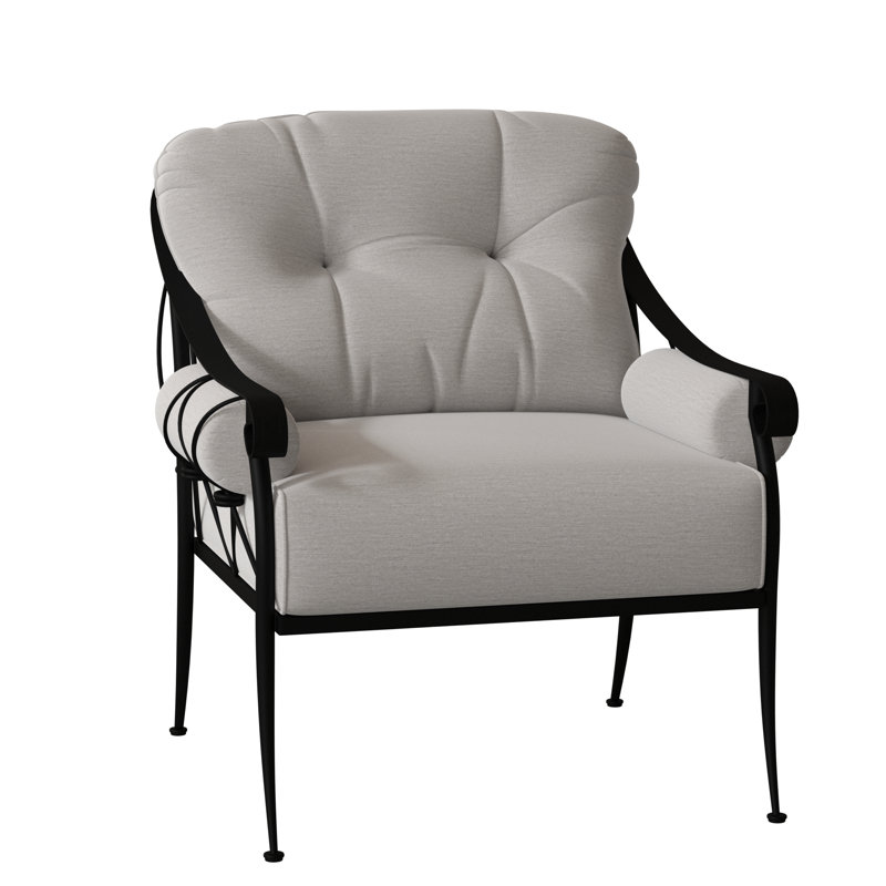 Derby Outdoor Lounge Chair, Textured Black, Impact Vapor Gray Sunbrella®