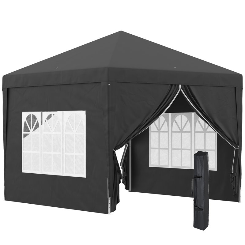 Abri dépliant en acier l 10 pi x P 10 pi, Noir
