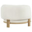 Fauteuil d'appoint ivoire / naturel à dossier demi-tonneau