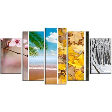 Colours of Summer 2014 Acrylic/ Paper Collage | Large Solid-Faced Canvas Wall Art Print | Great Big Canvas