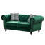 Fauteuil 65 po en velours 2 places avec accoudoirs roulés, tête de clou et siège mi-moelleux, pour accoudoirs roulés d'appartement, limite de poids de 450 lb, bureau
