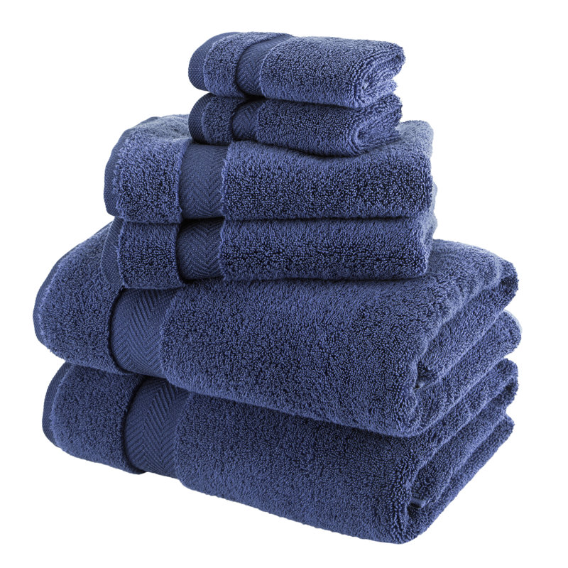 Ensemble de serviettes en coton turc 6 pièces Hammack, Bleu marine