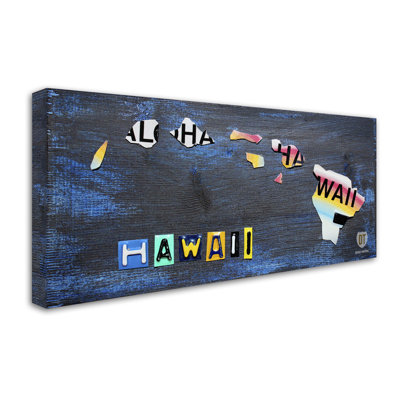 « hawaii state map », impression sur toile tendue