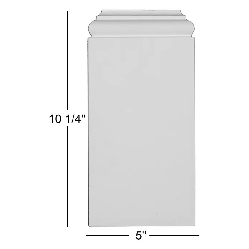 Bloc de socle traditionnel l 5 po x H 10 1/4 po x P 1 1/4 po