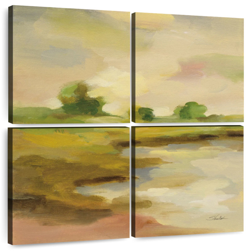 Avery Chartreuse Fields II, 18" H x 18" W