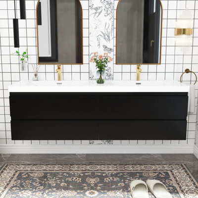 Charnee 70.87 '' Double Bathroom Vanity with Resin Top