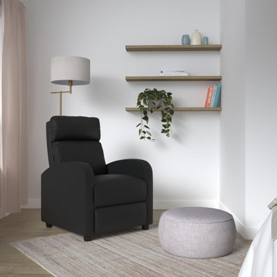 Fauteuil inclinable avec fonction de massage - dossier réglable, soutien lombaire, accoudoirs larges, repose-pieds et siège rembourré - Assemblage facile pour le salon, le cinéma maison