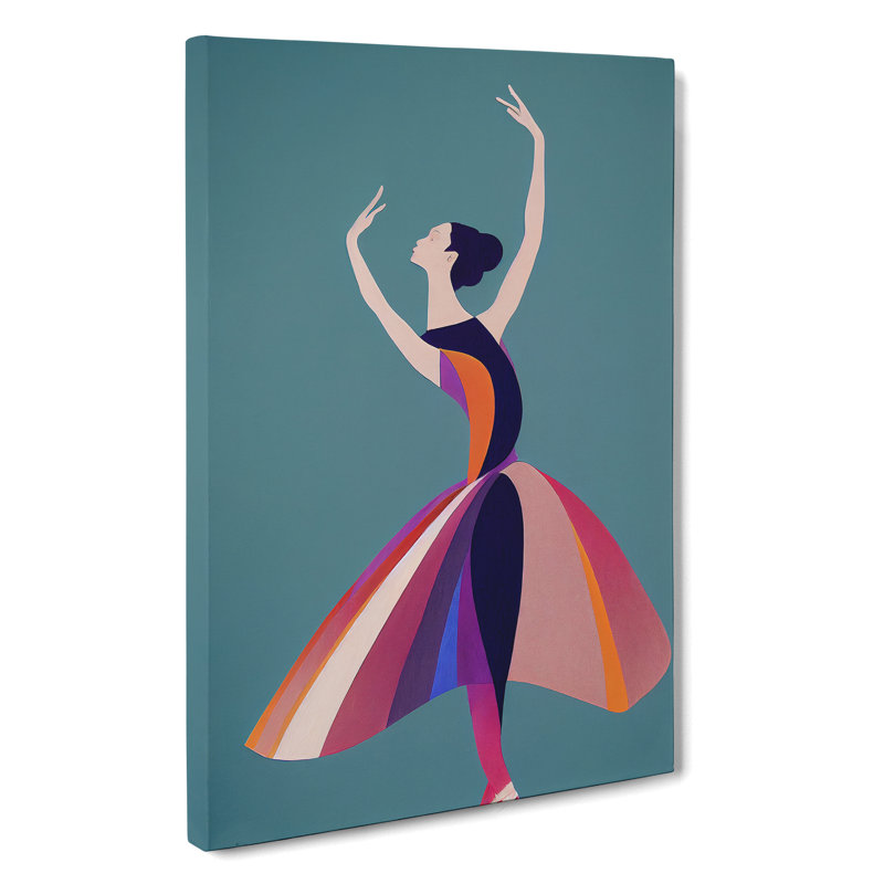 Pop Art Ballerina No.5 - Wrapped Canvas, 60cm H x 40cm W x 3cm D