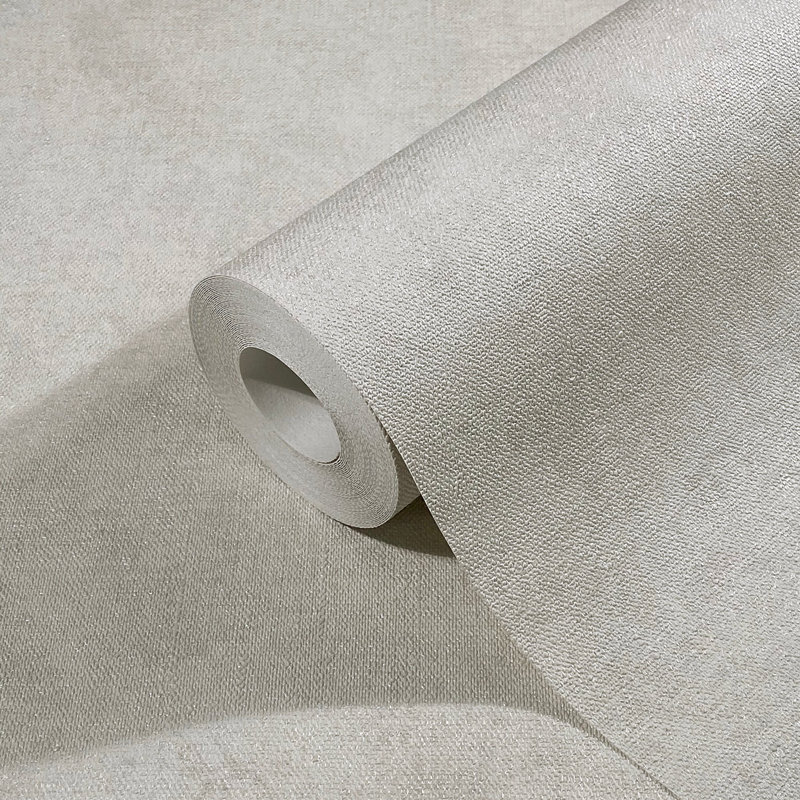 Rouleau de papier peint uni Flora Collection, Gris clair