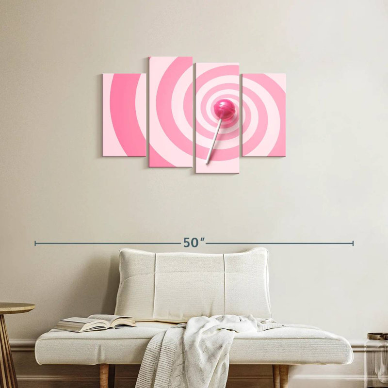 Yarlin Pink Swirl Lollipop, 22" H x 36" W