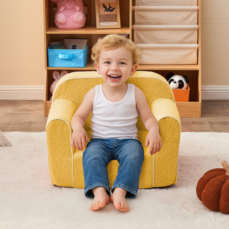 Canapé pour tout-petits avec coussin en mousse, 52*42*45", Jaune