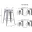 Tabourets de bar sans dossier, légers, industriels, contemporains, rustiques, rétro, côtiers, en métal, sans dossier et 4 pieds (ensemble de 2) (siège de 24 po, blanc vieilli)-2101825299