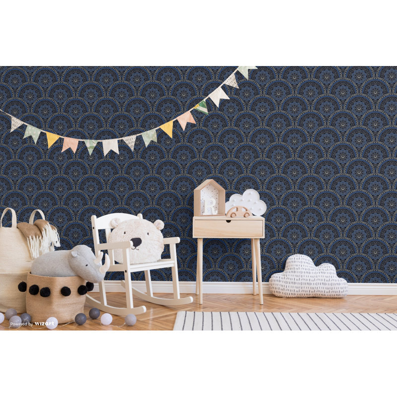 Jasmyn 10m x 53cm Wallpaper Roll, Blue