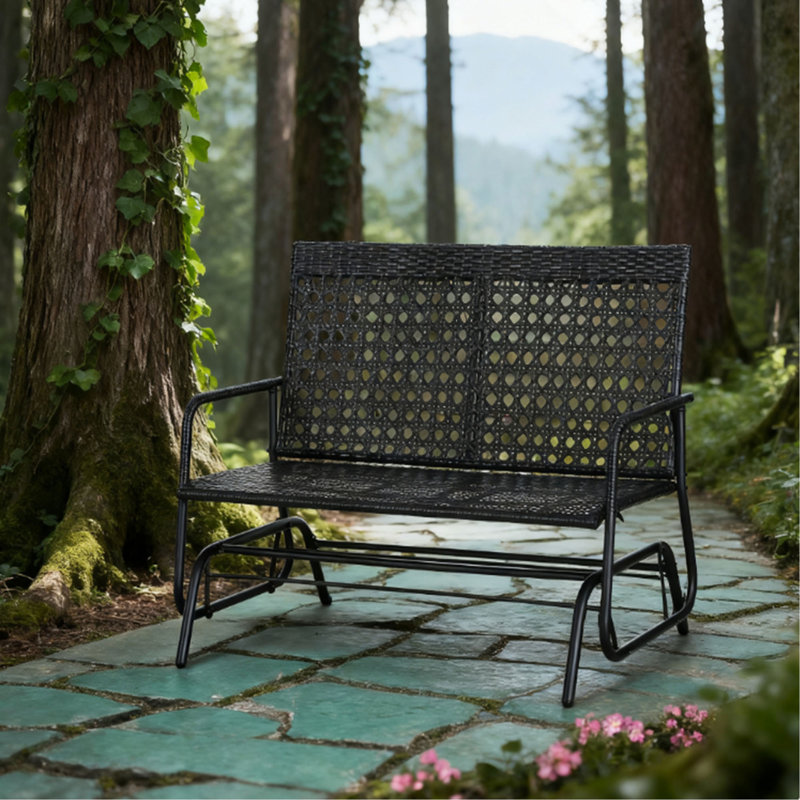 Chaise berçante de patio en osier tissé à la main