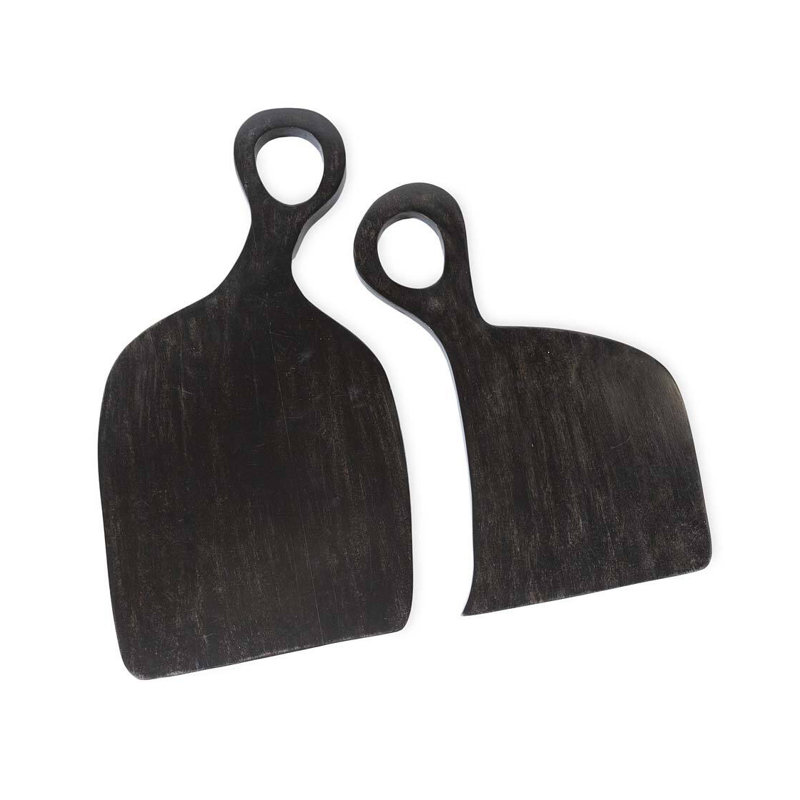 Ensemble de 2 planches à découper en bois "Nids Love", Noir