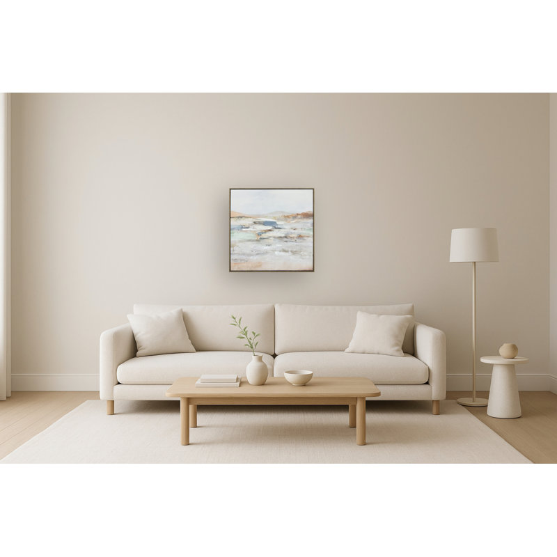 Art mural encadré Serene Horizons I, 30 po x 30 po, cadre naturel