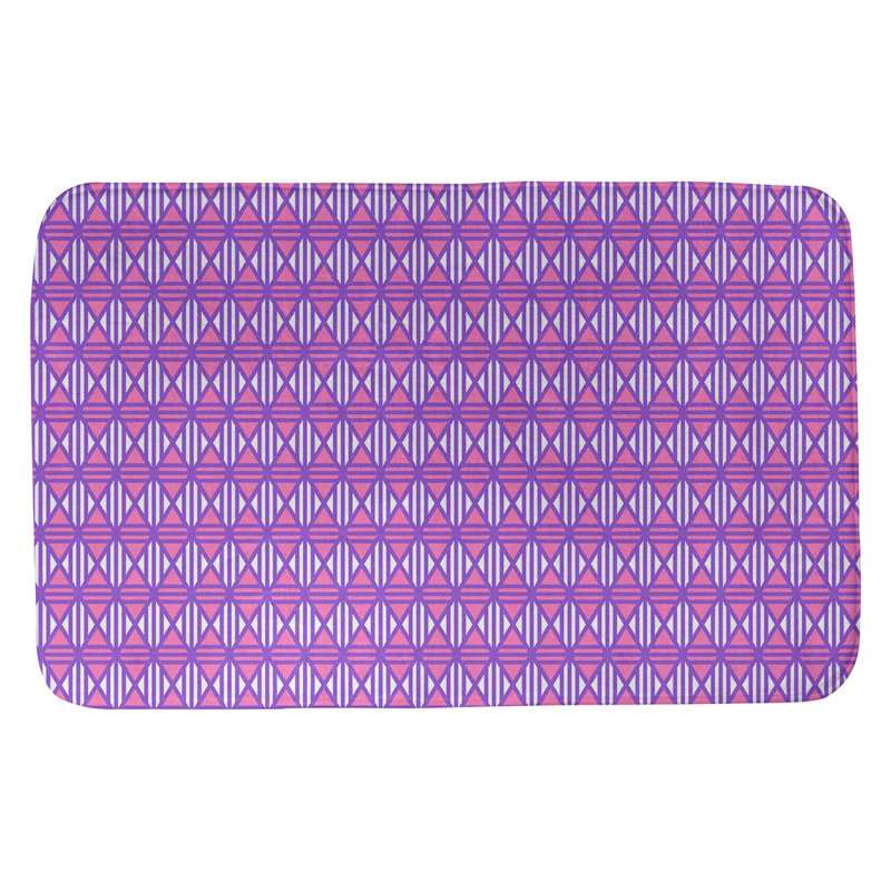 Leffel Memory Foam Non-Slip Bath Rug, 21" W x 34" L, Purple/Pink
