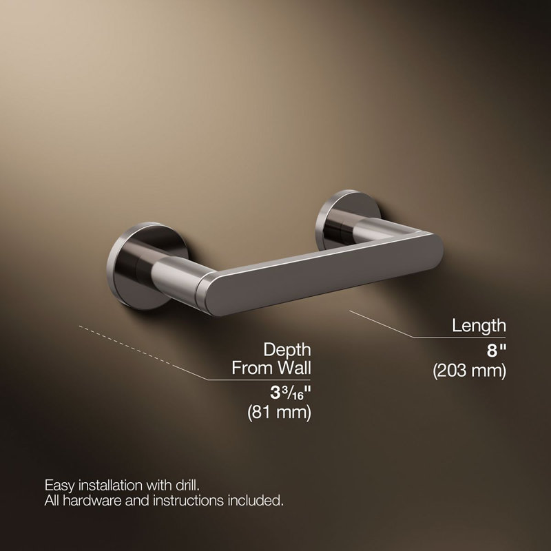 Wall Mount Toilet Paper Holder, Vibrant Titanium