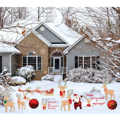 Victorystore Rudolph The Red Nosed Reindeer Christmas Decorations Set, Rudolf Outdoor Holiday Decor, 11 Pc Set (13636)